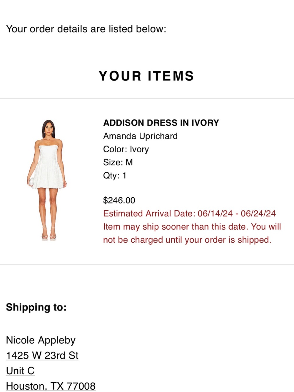 Amanda Uprichard Strapless Mini Dress in Ivory